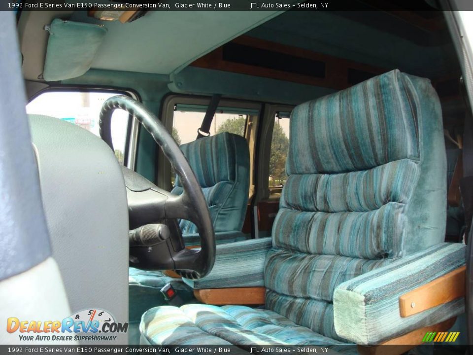 1992 Ford E Series Van E150 Passenger Conversion Van Glacier White / Blue Photo #8