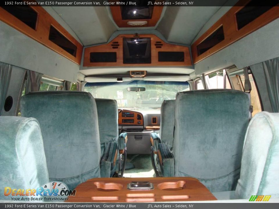 1992 Ford E Series Van E150 Passenger Conversion Van Glacier White / Blue Photo #12