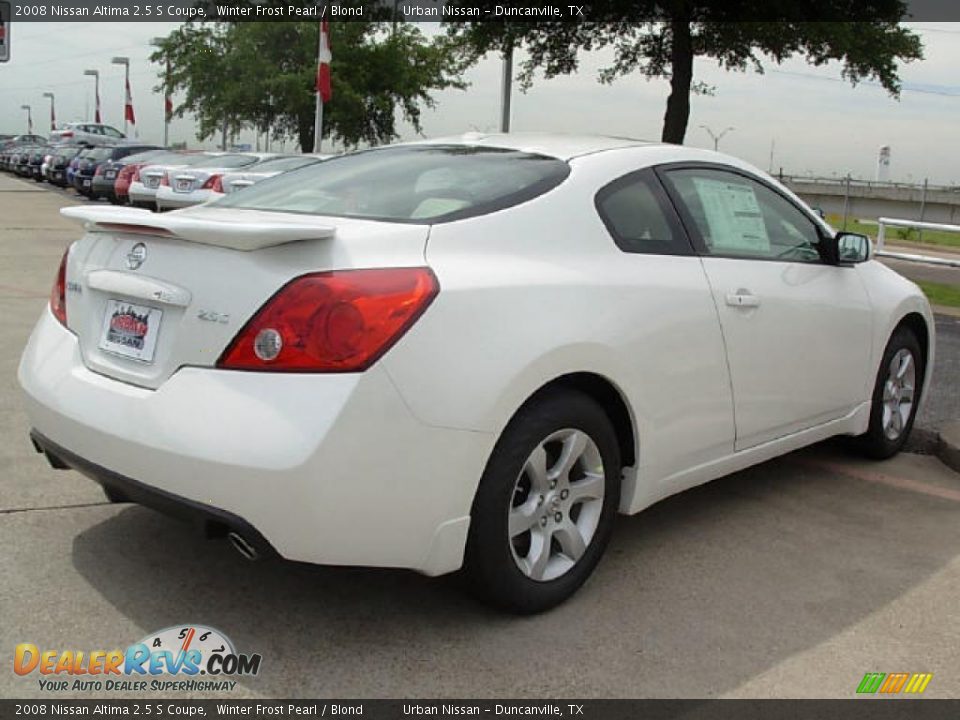 2008 Nissan Altima 2.5 S Coupe Winter Frost Pearl / Blond Photo #3