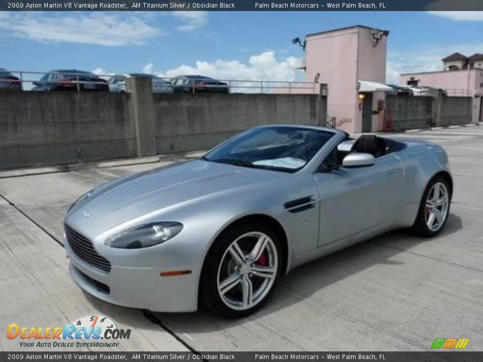 2009 Aston Martin V8 Vantage Roadster AM Titanium Silver / Obsidian Black Photo #1