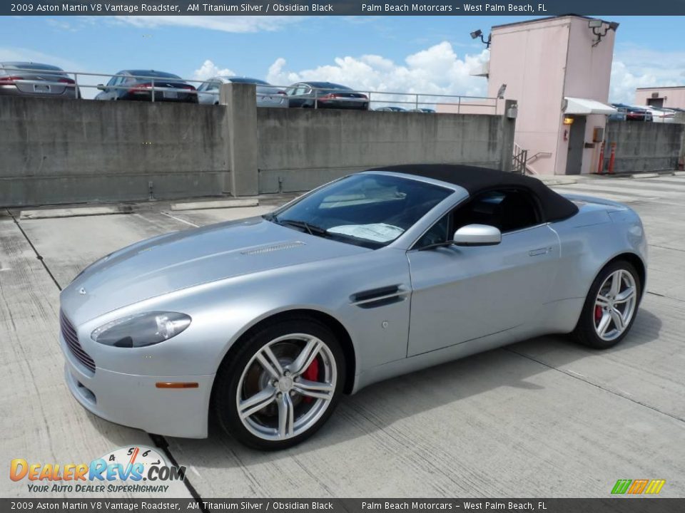 2009 Aston Martin V8 Vantage Roadster AM Titanium Silver / Obsidian Black Photo #9
