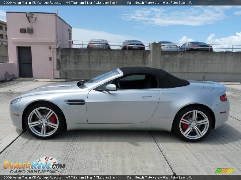 2009 Aston Martin V8 Vantage Roadster AM Titanium Silver / Obsidian Black Photo #10