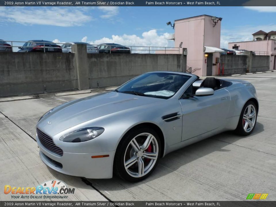 2009 Aston Martin V8 Vantage Roadster AM Titanium Silver / Obsidian Black Photo #21
