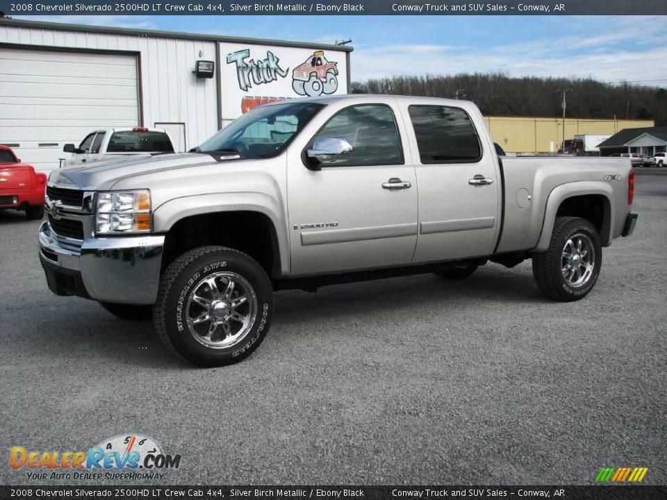 2008 Chevrolet Silverado 2500HD LT Crew Cab 4x4 Silver Birch Metallic / Ebony Black Photo #2