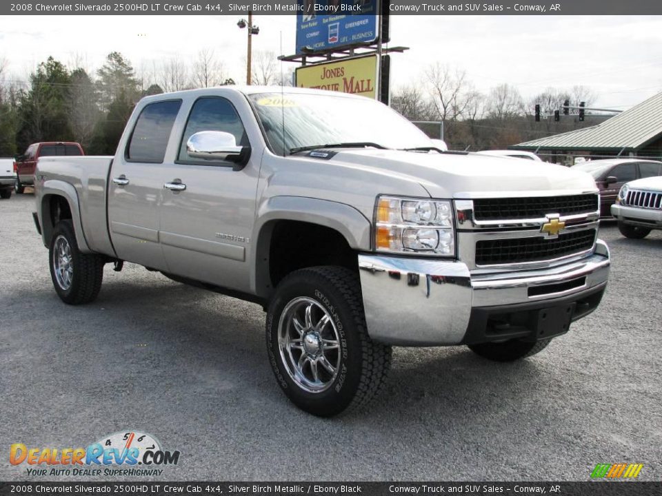 2008 Chevrolet Silverado 2500HD LT Crew Cab 4x4 Silver Birch Metallic / Ebony Black Photo #3