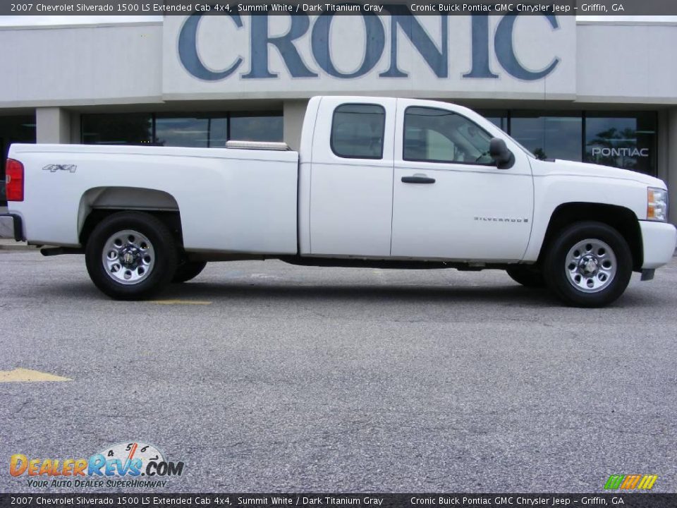 2007 Chevrolet Silverado 1500 LS Extended Cab 4x4 Summit White / Dark Titanium Gray Photo #1