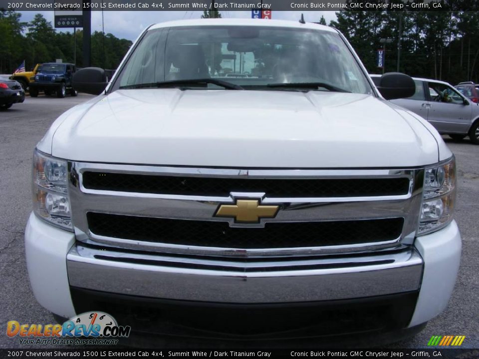 2007 Chevrolet Silverado 1500 LS Extended Cab 4x4 Summit White / Dark Titanium Gray Photo #3