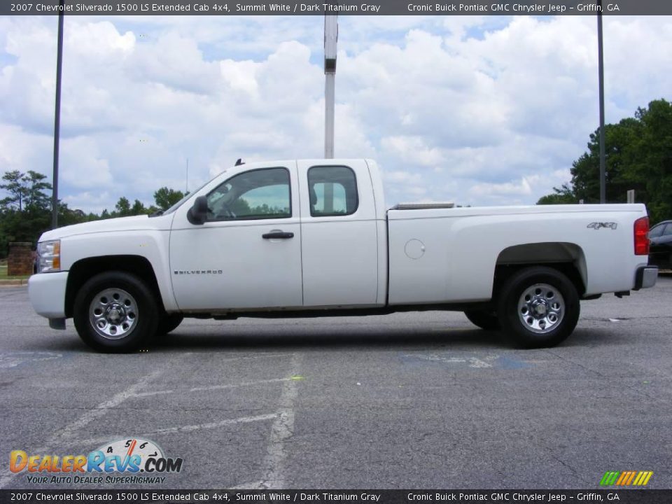 2007 Chevrolet Silverado 1500 LS Extended Cab 4x4 Summit White / Dark Titanium Gray Photo #5