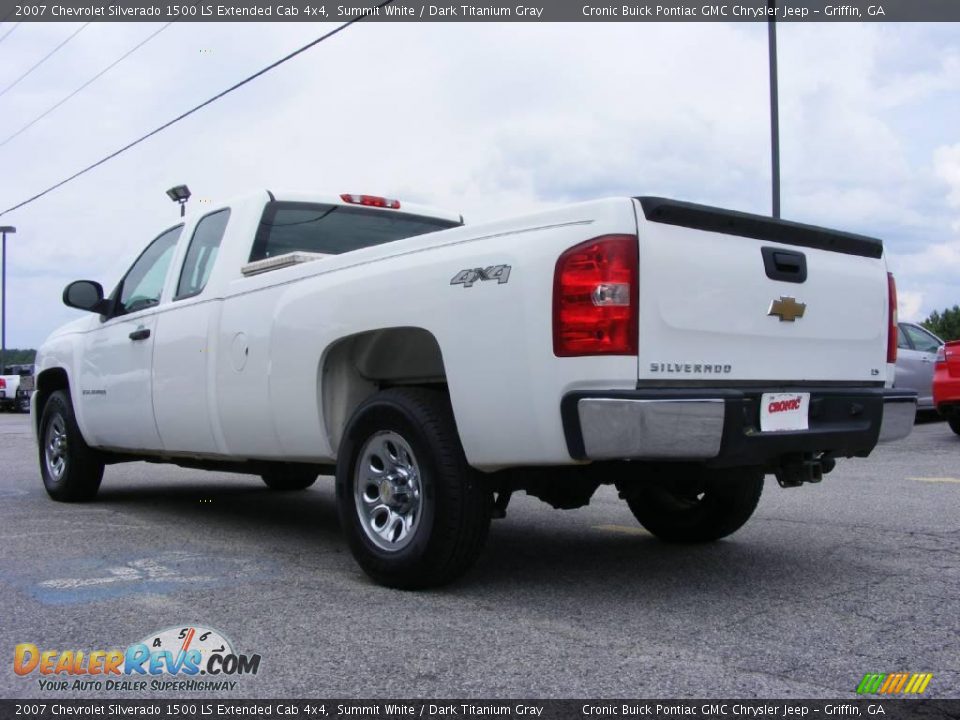 2007 Chevrolet Silverado 1500 LS Extended Cab 4x4 Summit White / Dark Titanium Gray Photo #6