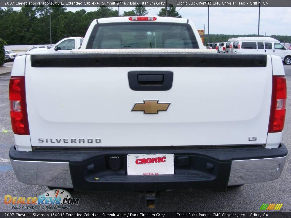 2007 Chevrolet Silverado 1500 LS Extended Cab 4x4 Summit White / Dark Titanium Gray Photo #7