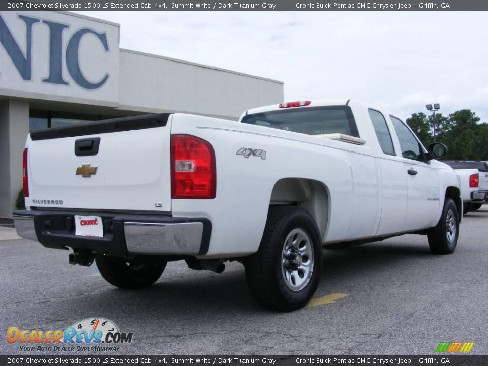 2007 Chevrolet Silverado 1500 LS Extended Cab 4x4 Summit White / Dark Titanium Gray Photo #8