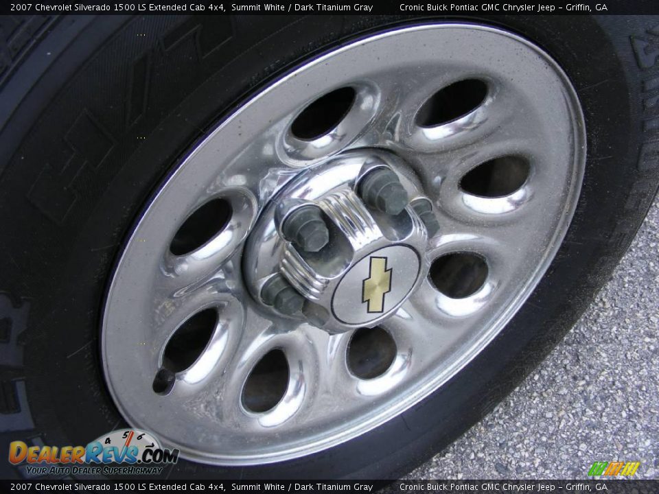 2007 Chevrolet Silverado 1500 LS Extended Cab 4x4 Summit White / Dark Titanium Gray Photo #9