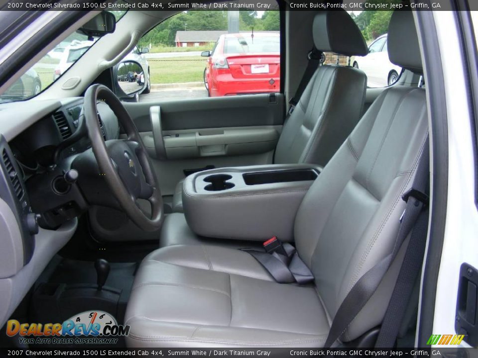 2007 Chevrolet Silverado 1500 LS Extended Cab 4x4 Summit White / Dark Titanium Gray Photo #13