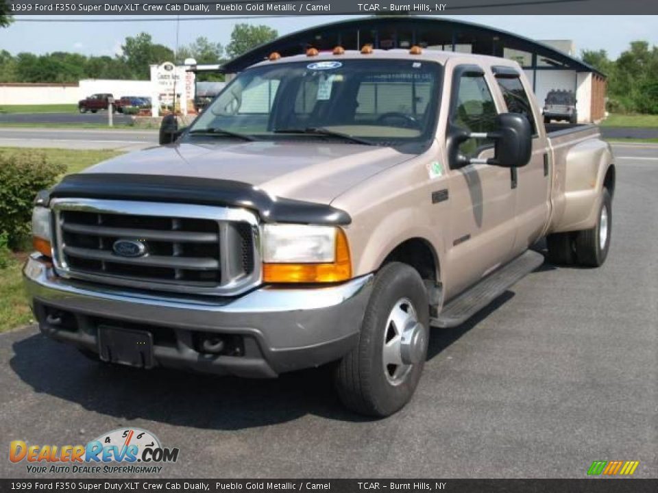 1999 Ford F350 Super Duty XLT Crew Cab Dually Pueblo Gold Metallic / Camel Photo #2