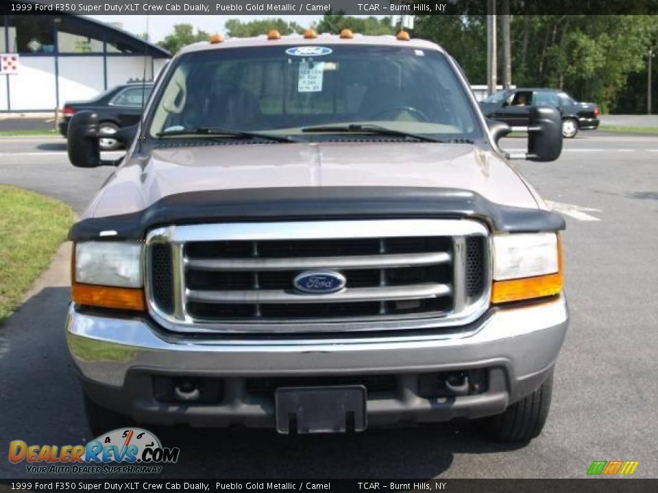 1999 Ford F350 Super Duty XLT Crew Cab Dually Pueblo Gold Metallic / Camel Photo #3