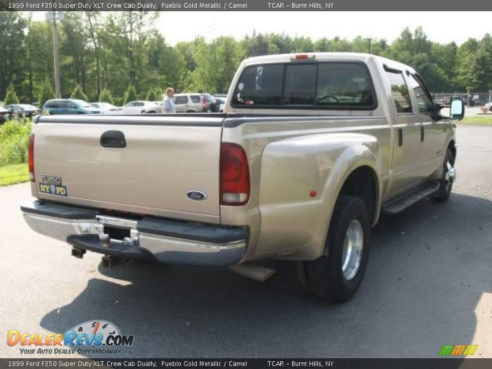 1999 Ford F350 Super Duty XLT Crew Cab Dually Pueblo Gold Metallic / Camel Photo #4