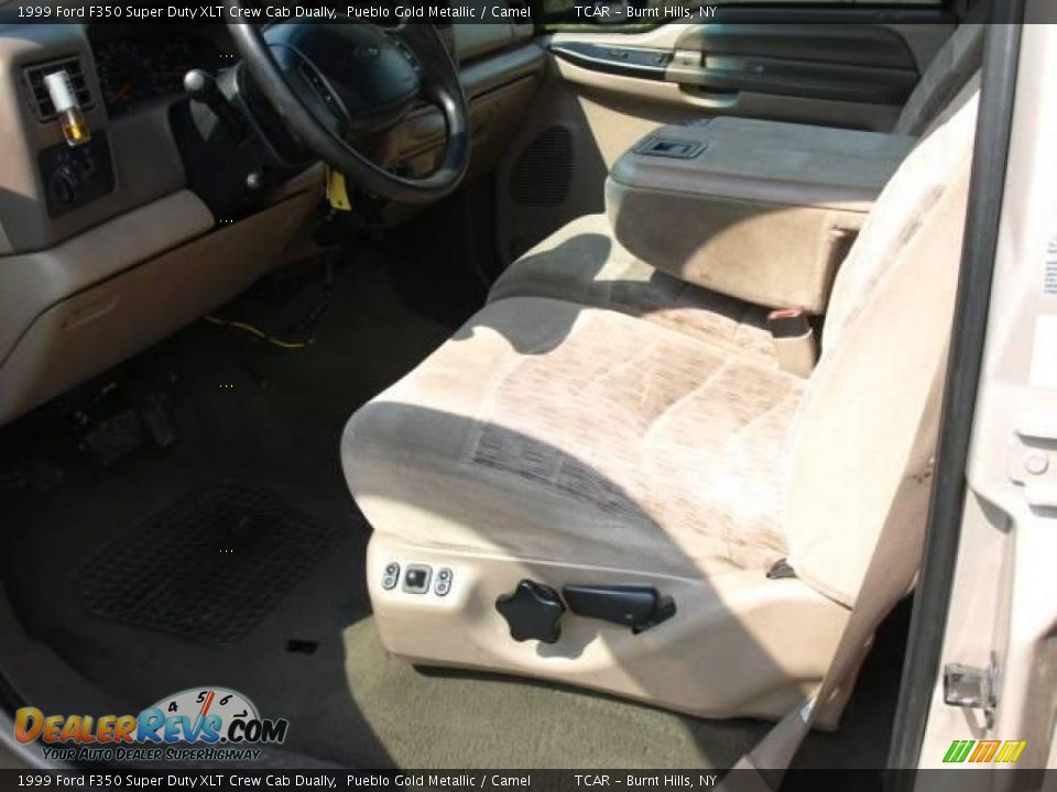 1999 Ford F350 Super Duty XLT Crew Cab Dually Pueblo Gold Metallic / Camel Photo #8