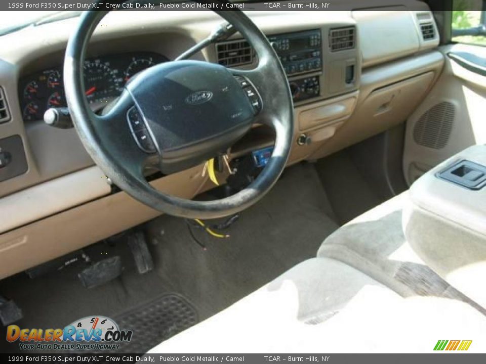 1999 Ford F350 Super Duty XLT Crew Cab Dually Pueblo Gold Metallic / Camel Photo #9