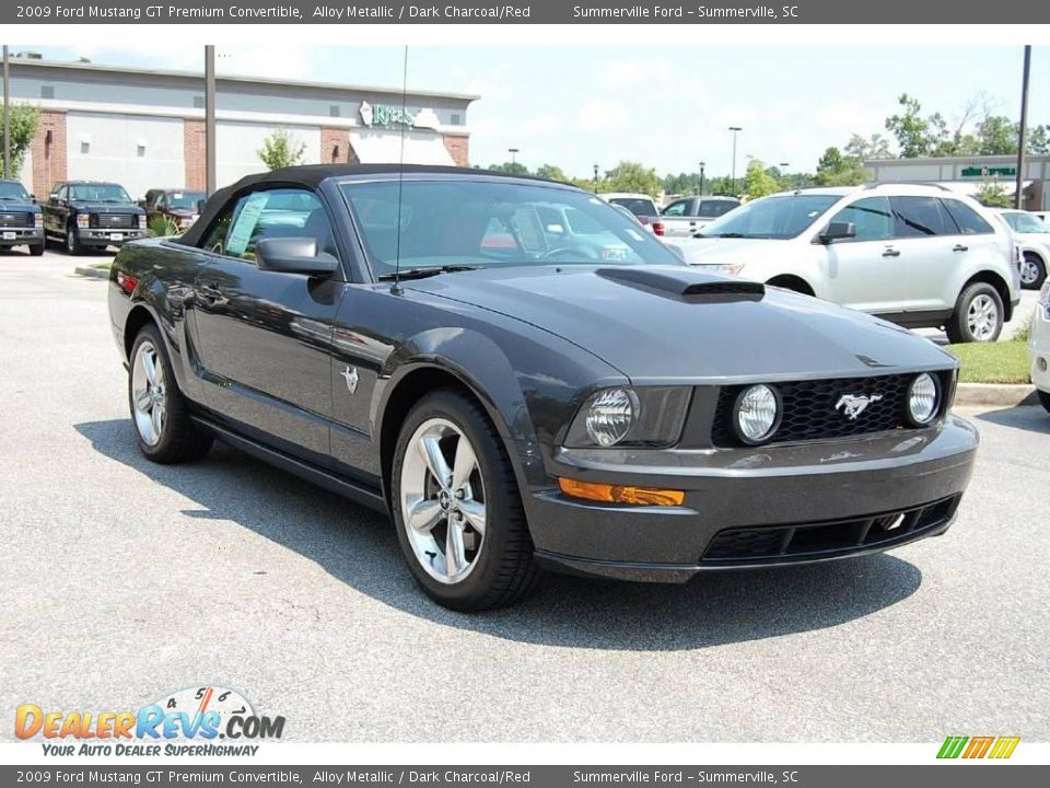 2009 Ford Mustang GT Premium Convertible Alloy Metallic / Dark Charcoal/Red Photo #1