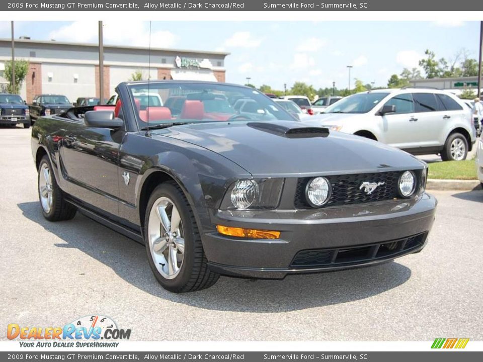 2009 Ford Mustang GT Premium Convertible Alloy Metallic / Dark Charcoal/Red Photo #3
