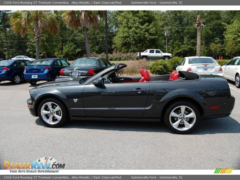 2009 Ford Mustang GT Premium Convertible Alloy Metallic / Dark Charcoal/Red Photo #4
