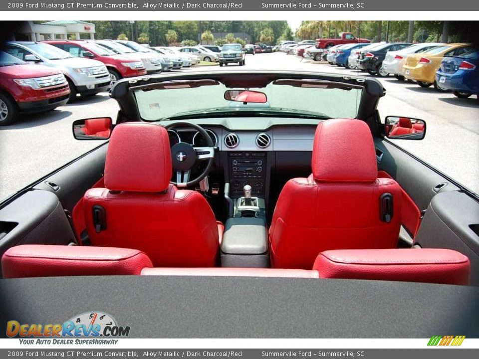 2009 Ford Mustang GT Premium Convertible Alloy Metallic / Dark Charcoal/Red Photo #10