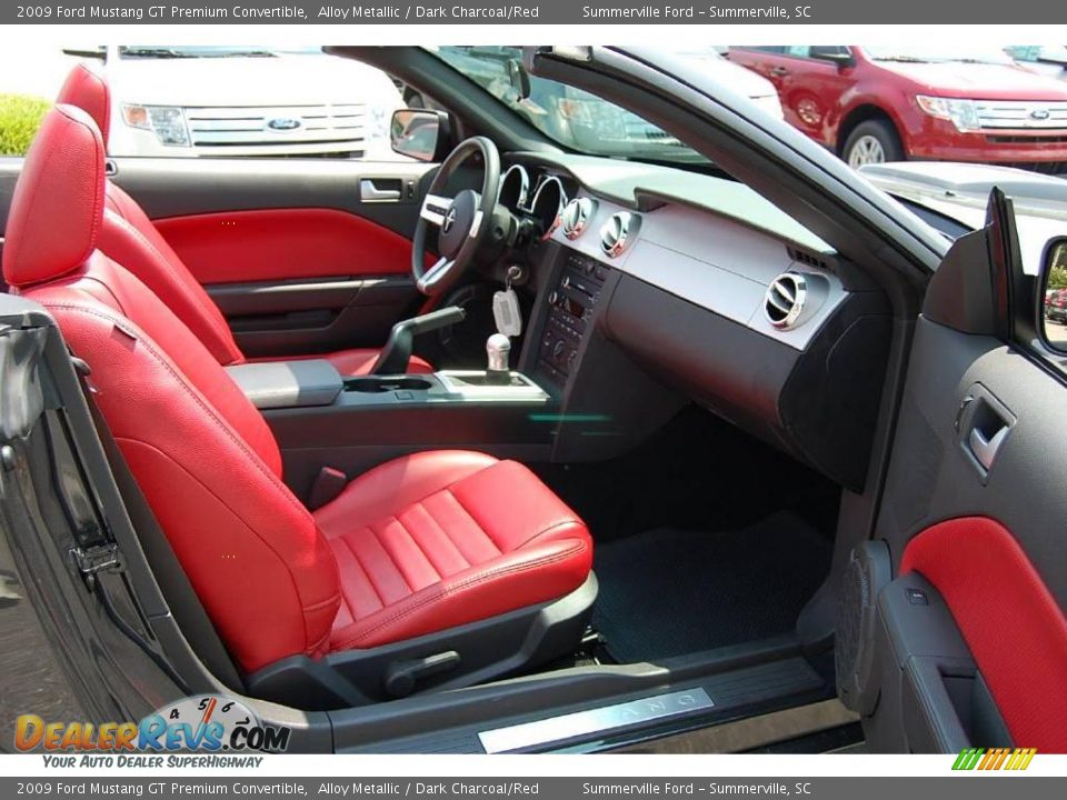 2009 Ford Mustang GT Premium Convertible Alloy Metallic / Dark Charcoal/Red Photo #13