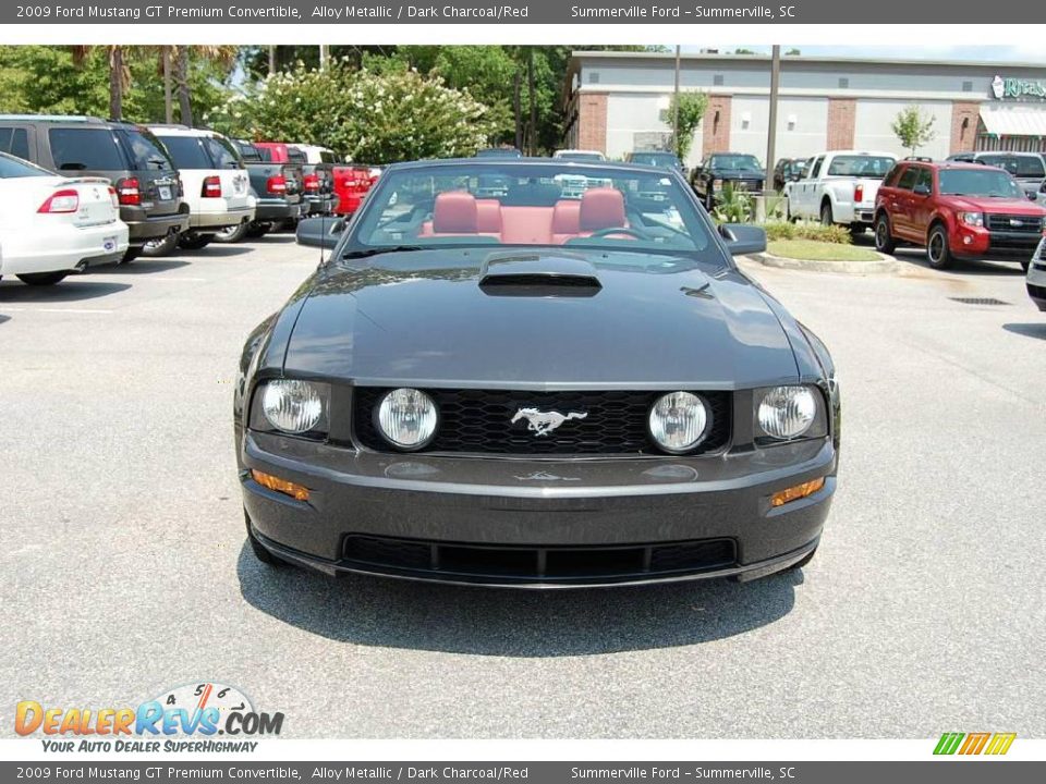 2009 Ford Mustang GT Premium Convertible Alloy Metallic / Dark Charcoal/Red Photo #15