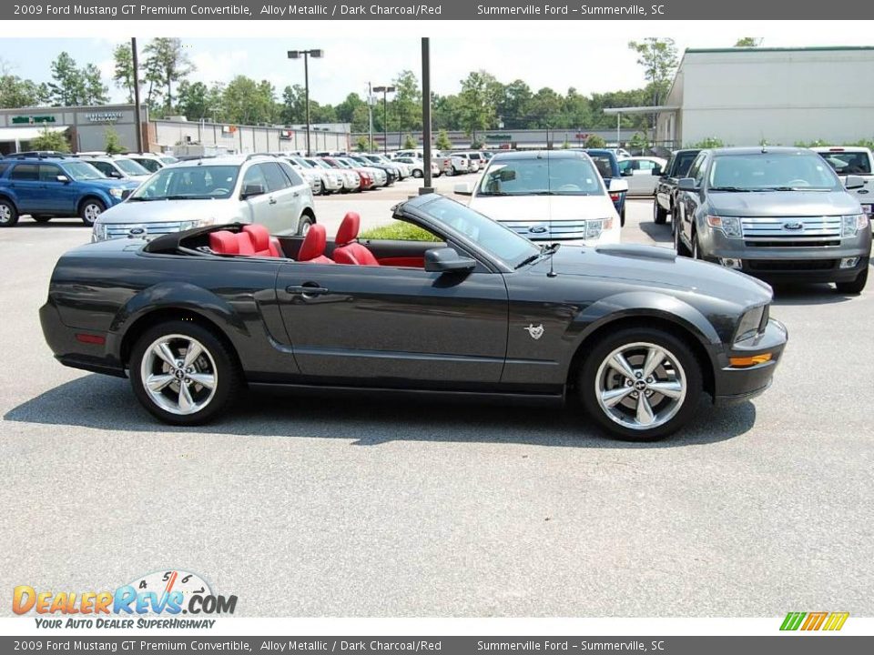 2009 Ford Mustang GT Premium Convertible Alloy Metallic / Dark Charcoal/Red Photo #16
