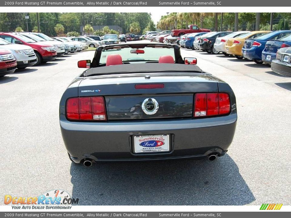 2009 Ford Mustang GT Premium Convertible Alloy Metallic / Dark Charcoal/Red Photo #18