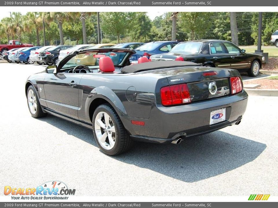 2009 Ford Mustang GT Premium Convertible Alloy Metallic / Dark Charcoal/Red Photo #19