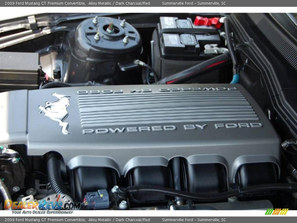 2009 Ford Mustang GT Premium Convertible Alloy Metallic / Dark Charcoal/Red Photo #23