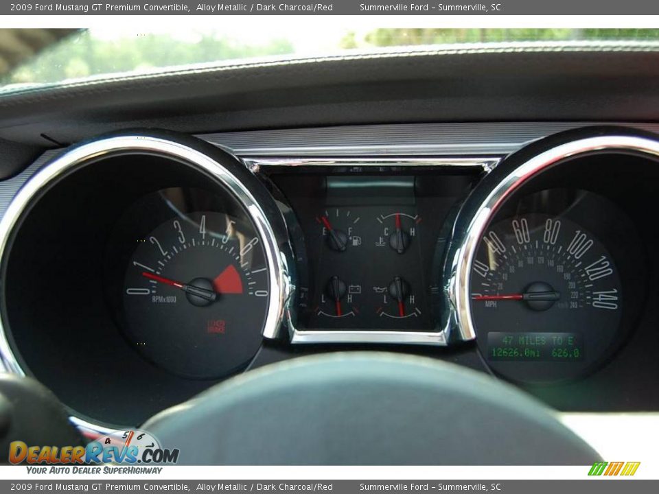 2009 Ford Mustang GT Premium Convertible Alloy Metallic / Dark Charcoal/Red Photo #25