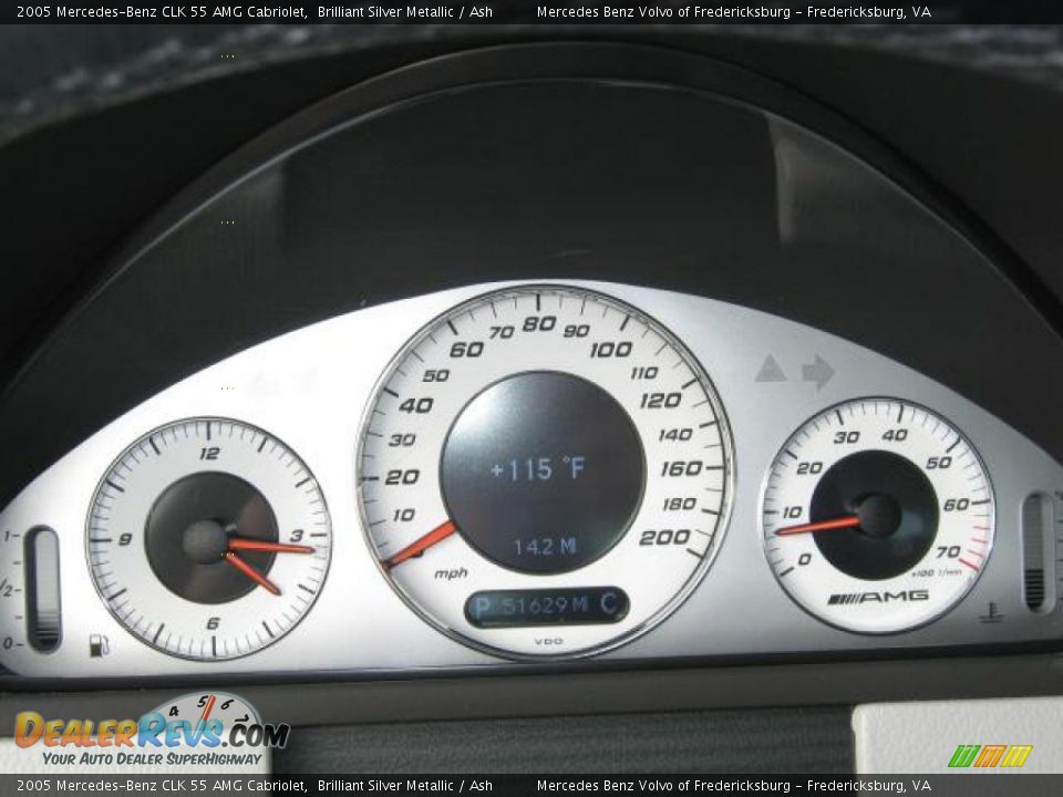 2005 Mercedes-Benz CLK 55 AMG Cabriolet Brilliant Silver Metallic / Ash Photo #15
