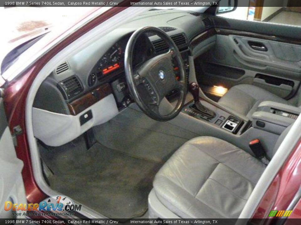 1998 BMW 7 Series 740iL Sedan Calypso Red Metallic / Grey Photo #7