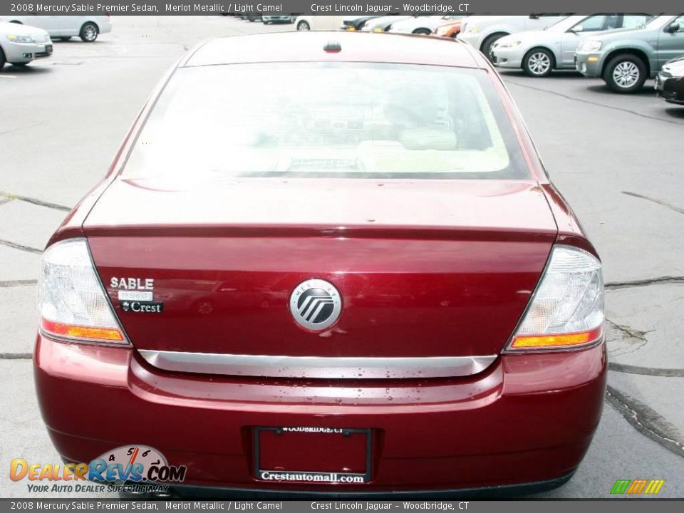 2008 Mercury Sable Premier Sedan Merlot Metallic / Light Camel Photo #6