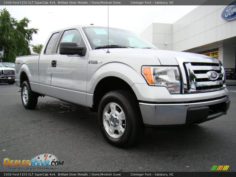 2009 Ford F150 XLT SuperCab 4x4 Brilliant Silver Metallic / Stone/Medium Stone Photo #1