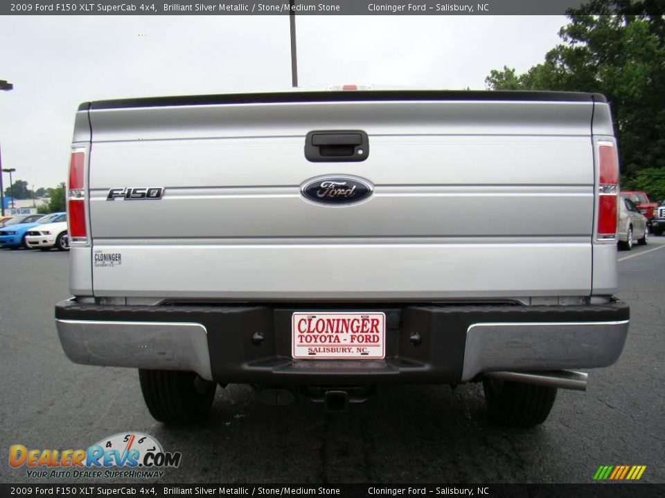 2009 Ford F150 XLT SuperCab 4x4 Brilliant Silver Metallic / Stone/Medium Stone Photo #4