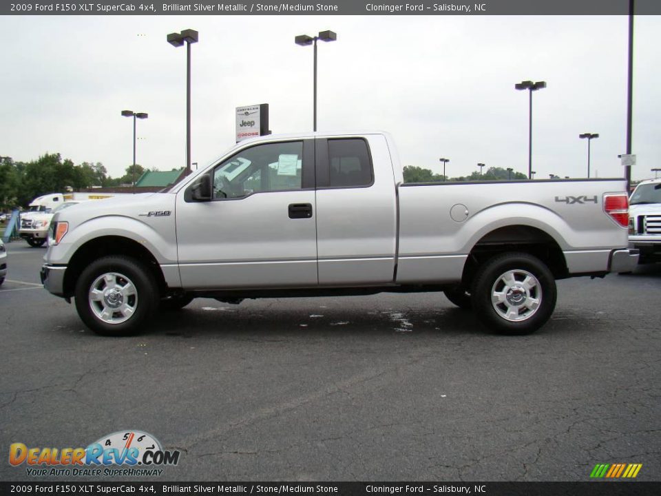2009 Ford F150 XLT SuperCab 4x4 Brilliant Silver Metallic / Stone/Medium Stone Photo #5