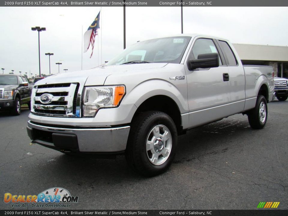 2009 Ford F150 XLT SuperCab 4x4 Brilliant Silver Metallic / Stone/Medium Stone Photo #6