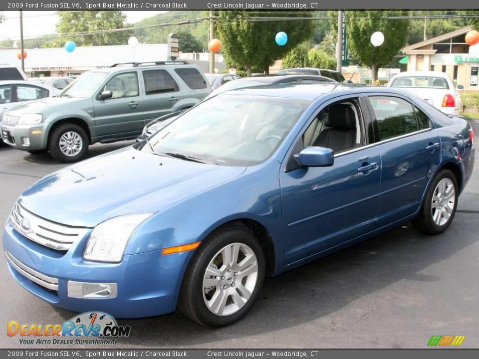 2009 Ford Fusion SEL V6 Sport Blue Metallic / Charcoal Black Photo #1