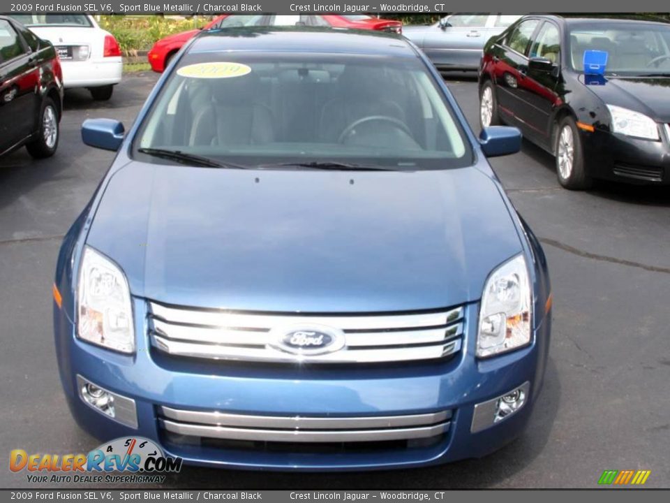 2009 Ford Fusion SEL V6 Sport Blue Metallic / Charcoal Black Photo #2