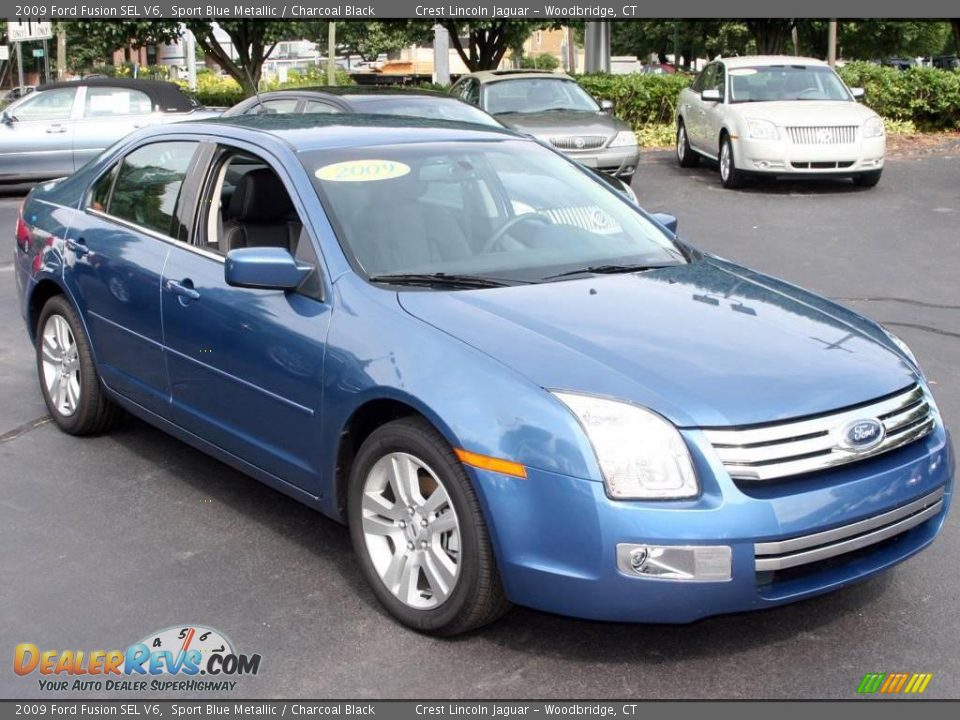 2009 Ford Fusion SEL V6 Sport Blue Metallic / Charcoal Black Photo #3