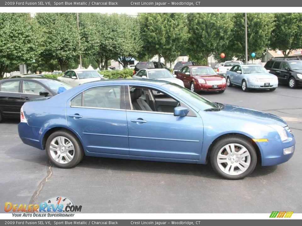 2009 Ford Fusion SEL V6 Sport Blue Metallic / Charcoal Black Photo #4