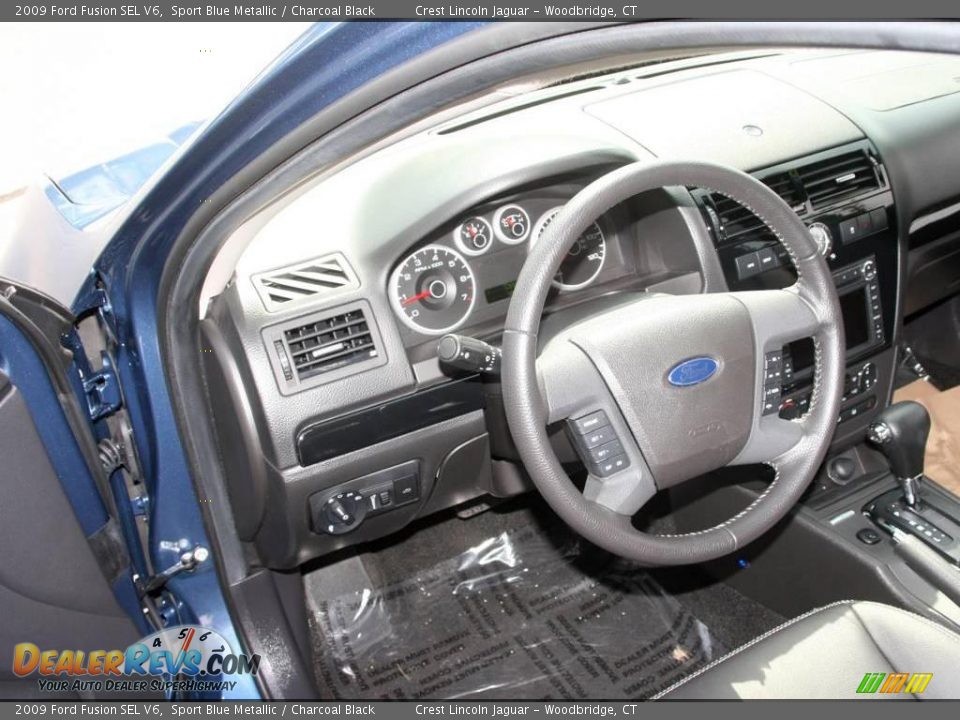 2009 Ford Fusion SEL V6 Sport Blue Metallic / Charcoal Black Photo #10
