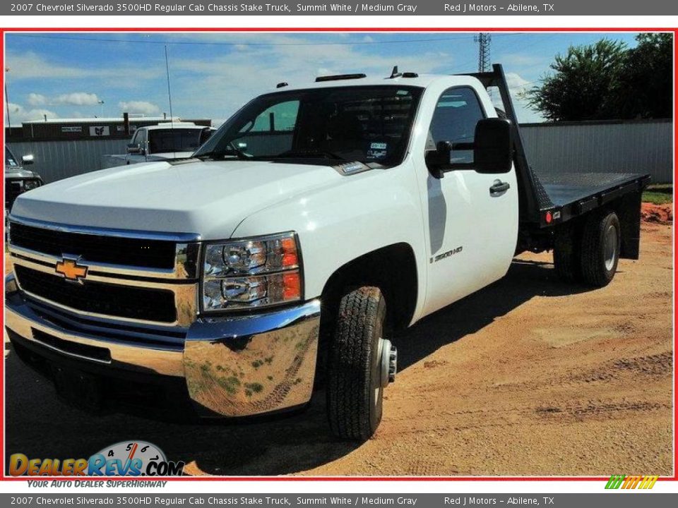2007 Chevrolet Silverado 3500HD Regular Cab Chassis Stake Truck Summit White / Medium Gray Photo #1