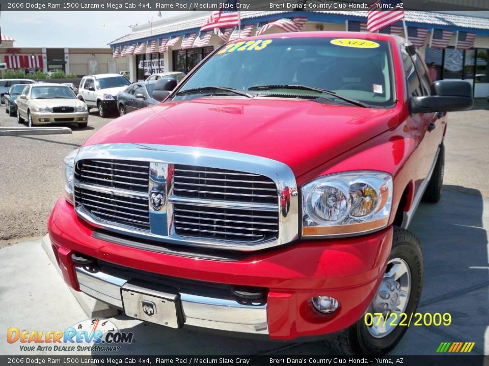 2006 Dodge Ram 1500 Laramie Mega Cab 4x4 Flame Red / Medium Slate Gray Photo #1