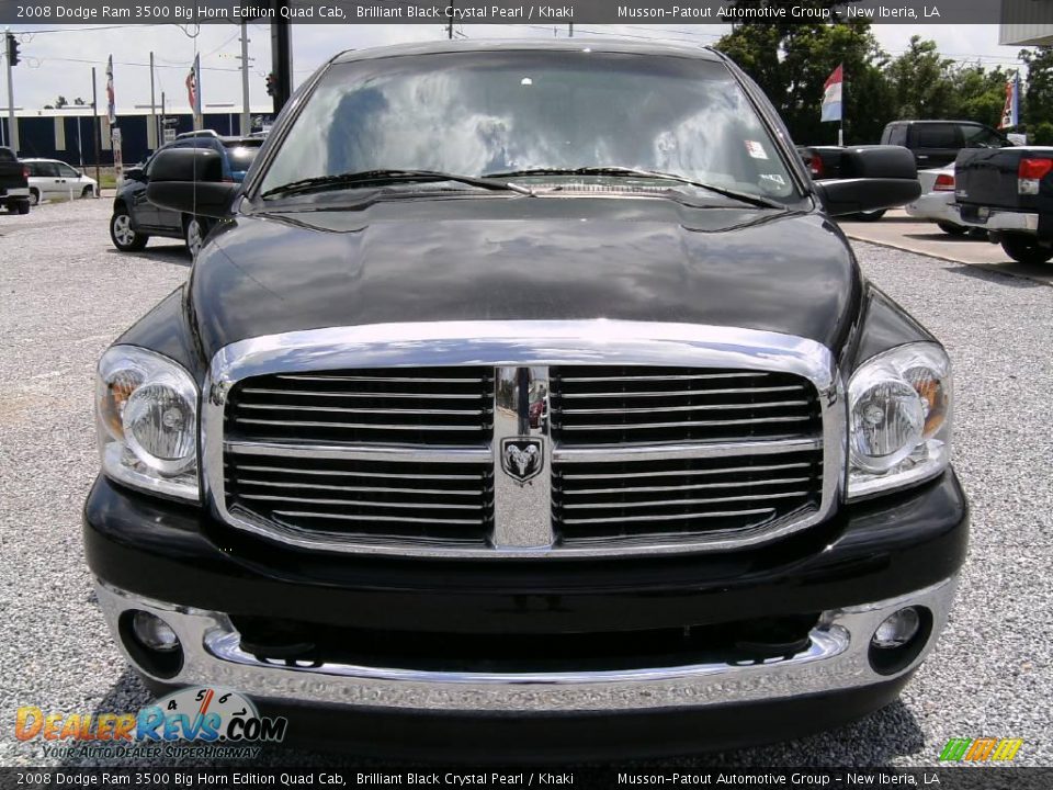 2008 Dodge Ram 3500 Big Horn Edition Quad Cab Brilliant Black Crystal Pearl / Khaki Photo #8