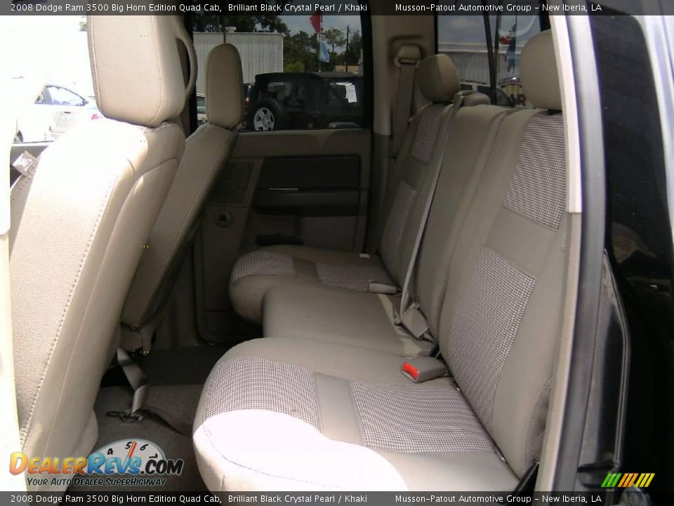 2008 Dodge Ram 3500 Big Horn Edition Quad Cab Brilliant Black Crystal Pearl / Khaki Photo #10