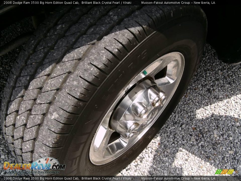 2008 Dodge Ram 3500 Big Horn Edition Quad Cab Brilliant Black Crystal Pearl / Khaki Photo #12